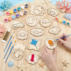 キットを作るDIYペンダント  未完成の合板塗装セットを含む  アクリルエマルジョンペイントを塗ったプラスチックポットストリップ  f-6000 中粘度接着剤  バリーウッド  158~170x4~33x4~22mm&nbsp;DIY-TW0001-07