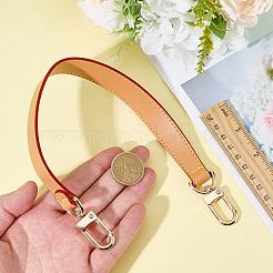イミテーションレザーバッグストラップ  ゴールドトーンの合金留め具付きバッグハンドル  ペルー  375x27x8.5mm&nbsp;PURS-WH20005-11A