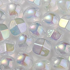 UVメッキ蓄光透明アクリルビーズ  暗闇で光る  半円  ライトブルー  19x19x15mm  穴：3.5mm&nbsp;OACR-P010-01A