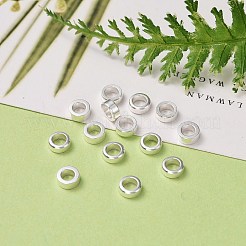 304ステンレススチールスペーサービーズ  フラットラウンド  銀  5x2mm  穴：3mm&nbsp;LS-STAS-P223-12S