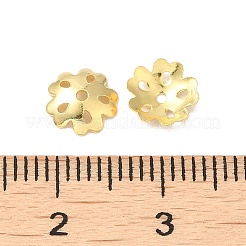 925スターリングシルバービーズキャップ  5花びら  花  18KGP本金メッキ  7x7x1.8mm  穴：1mm  約35個/10g&nbsp;STER-F055-04G