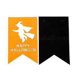 16色旗フェルトオーナメント2個。  ナイロンロープとプラスチックピンで  ハロウィン吊り飾り  パーティーギフトの家の装飾  魔女の模様  239x150x1mm  穴：3.5mm&nbsp;DIY-B054-02A