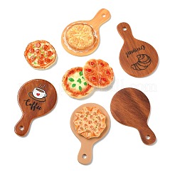 50個 10スタイル樹脂模造ピザ  シミュレーション食品  小道具の装飾のふりをする  ミックスカラー  28.5~59.5x2~7mm  5個/スタイル&nbsp;FIND-CJ0004-34