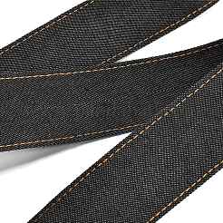 ステッチデニムリボン  服飾材料  DIYクラフトヘアクリップアクセサリーと縫製装飾用  ブラック  1-5/8インチ（40mm）  約10.94ヤード（10m）/ pc&nbsp;OCOR-XCP0002-40