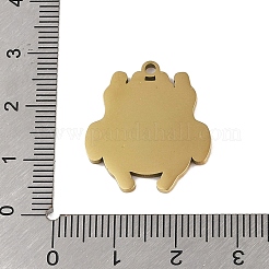 ステンレスペンダント201個  テントウムシのチャーム  ゴールドカラー  24x21x1.5mm  穴：1mm&nbsp;STAS-C095-14G