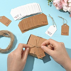 紙製ギフトタグ100個。  hange tags  美術工芸用  結婚式/バレンタインデー/感謝祭  長方形  20mのジュートコード付き  ミックスカラー  タグ：50x30x0.4mm  穴：5mm&nbsp;CDIS-YW0001-17A