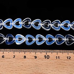 オパールビーズ連売り  中空の心  10x10x3~4mm  穴：1mm  約20個/連  7.48インチ（19cm）&nbsp;G-N342-97