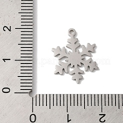 変色しないクリスマス201ステンレススチールペンダント5個  レーザー切断  ステンレス鋼色  スノーフレーク  17x13x1mm  穴：1.2mm&nbsp;STAS-Z068-01P-02