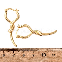 真鍮スティックフープピアス  ニッケルフリー  18KGP本金メッキ  42x16x4.5mm&nbsp;EJEW-A143-07G