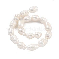 天然養殖淡水パールビーズ連売り  ライス  グレードAB +  ホワイト  6~7mm  穴：0.6mm  約18~20個/連  6.30''~6.69''（16~17センチメートル）&nbsp;PEAR-P062-08B
