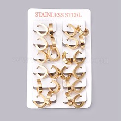 304ステンレススチールフープピアス  オーバル  ゴールドカラー  21x16x4mm  ピン：1mm&nbsp;EJEW-O087-08C