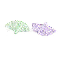 透明なプラスチックペンダント  ファン  ABカラーメッキ  ミックスカラー  20.5x30x2.5mm  穴：2mm  約890個/500g&nbsp;KY-N025-05