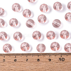 FGB透明ガラスシードビーズ  ラウンド  丸い穴  ミスティローズ  8~8.5mm  穴：1.4~1.6mm  約690個/ポンド&nbsp;SEED-N013-01C-04
