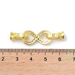 ラックメッキ真鍮製マイクロパヴェジルコニア製クラスプ  長持ちメッキ  鉛フリー＆カドミウムフリー  18KGP本金メッキ  39mm  クラスプ：12.5x7x6.5mm  リンク：20.5x10x3.5ミリ。&nbsp;KK-K377-12G