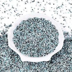 スプレー塗装されたピカソの円筒ガラスシードビーズ  空色  1x1.7mm  穴：0.9~1mm&nbsp;GLAA-T028-12A-07