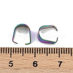 304ステンレススチールスナップオンベイル  虹色  8.5x4mm&nbsp;STAS-C135-01B-RC