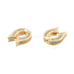 クリスタル ラインストーン フィッシュ シェイプ フープ イヤリング  女性のための真鍮のアクセサリー  ゴールドカラー  12x11x3mm  ピン：1mm&nbsp;KK-A165-11G