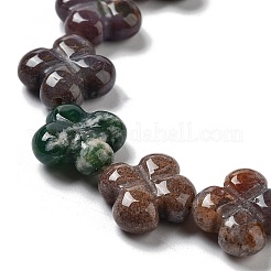 天然石インディアン瑪瑙ビーズ連売り  4  - 花びらの花  14x14x5.5mm  穴：1.2mm  約15個/連  7.87''（20センチメートル）&nbsp;G-P520-A04-01