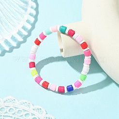 ポリマークレイビーズのストレッチブレスレット（女性用）  コラム  カラフル  内径：2.17インチ（5.5cm）&nbsp;BJEW-JB13937