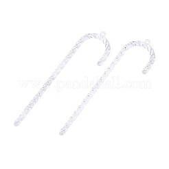 透明なプラスチック製の大きなペンダント  歩く棒  透明  140x37x6mm  穴：3mm  約114個/500g&nbsp;KY-T042-08