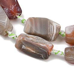 天然石風化瑪瑙ビーズ連売り  染め＆加熱  六角  砂茶色  18~37x14~26x13~20mm  穴：3~4.5mm  約9~11個/連  16.54''~16.73''（42~42.5センチメートル）&nbsp;GG-CBA8E33-B01-01