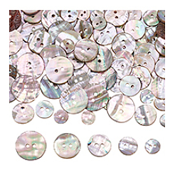 5スタイル2穴シェルボタン100個  フラットラウンド  カラフル  10.5~20.5x1.5~3.5mm  穴：1.6~2mm  20個/スタイル&nbsp;BUTT-PH0001-44