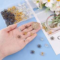 真鍮ビーズキャップ150色3個  ヘアスティックアクセサリー  花  ミックスカラー  13mm  50個/カラー&nbsp;OHAR-ME0001-01