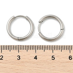 変色しにくい202ステンレススチール製フープピアス  低刺激性のイヤリング  316サージカルステンレスピン付き  ステンレス鋼色  10ゲージ  17x2mm  ピン：1mm&nbsp;X-EJEW-F111A-17mm-P