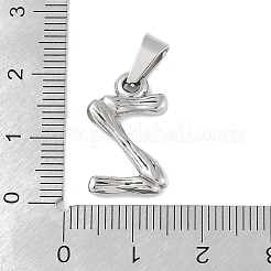 変色しない304ステンレススチールペンダント  竹風  ステンレス鋼色  文字.z  18x11.5x3mm  穴：3x7mm&nbsp;STAS-F235-01P-Z