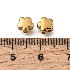 304ステンレススチールスペーサービーズ  イオンプレーティング（ip）  18KGP本金メッキ  花  6x6x3.5mm  穴：1mm&nbsp;STAS-L315-074G-03