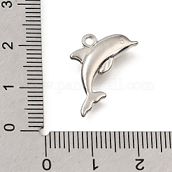 合金ペンダント  海洋動物のチャーム  プラチナ  イルカ  13.5x20x3.5mm  穴：1.6mm  約632個/1000g&nbsp;AL-CBA3B63-30D-P