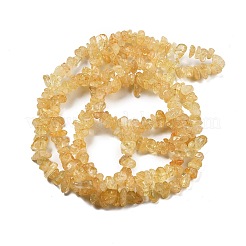 天然石シトリンビーズ連売り  チップ  染め＆加熱  5~8x5~8mm  穴：1mm  約31.5インチ&nbsp;G-O049-B-29A