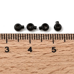 イオンプレーティング（IP）304ステンレス鋼クリンプビーズ  ラウンド  ブラック  4.5x3.5x2.5mm  穴：1mm&nbsp;STAS-P373-02B