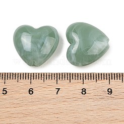 ツートンカラーの不透明アクリルビーズ  ハート  士官候補生ブルー  16.5x17.5~18x8mm  穴：2mm&nbsp;X-AC-CBA8E7E-01K