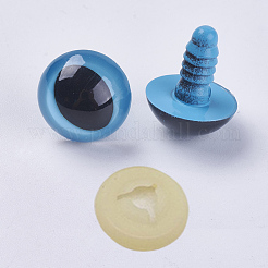 クラフト用品プラスチック人形の目パーツ  パッド付き  ぬいぐるみの目  安全の目  ディープスカイブルー  15mm  ピン：5.5mm&nbsp;DIY-WH0045-25H
