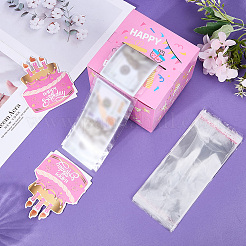お誕生日おめでとう、現金ギフトプル用貯金箱  紙製の現金ギフトボックス  誕生日パーティーの装飾に  パールピンク  130x130x110mm&nbsp;DIY-WH200050-31E