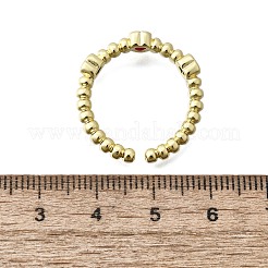 女性用真鍮マイクロパヴェキュービックジルコニアオープンカフリング  カドミウムフリー＆鉛フリー  ハート  多面カット  16KGP本金メッキ  4mm  内径：18mm&nbsp;RJEW-F179-01G