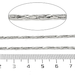 手作りの304ステンレススチール製ボストンリンクチェーン  溶接されていない  スプールで  ステンレス鋼色  4.5x2.5mm&nbsp;STAS-F341-07P