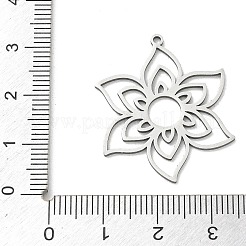 ステンレスペンダント201個  花のチャーム  レーザー切断  ステンレス鋼色  31x26.5x1.5mm  穴：1.5mm&nbsp;SA-CBA9671-18P