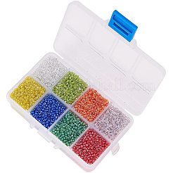 混合された12/0円形ガラスシードビーズ  ミックスカラー  2mm  穴：1mm  約12500個/箱&nbsp;SEED-PH0006-2mm-05