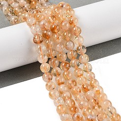 加熱された天然シトリンビーズ連売り  ラウンド  6~7mm  穴：1mm  約67個/連  15.16''（38.5センチメートル）&nbsp;G-P466-01D