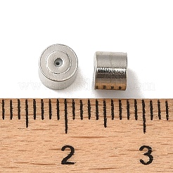 コラム真鍮ビーズ  長持ちメッキ  ラックめっき  プラチナ  5x4mm  穴：0.5mm&nbsp;KK-G480-08P
