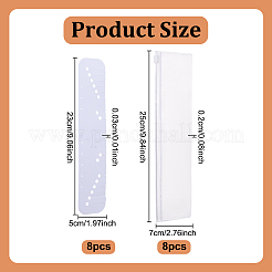 PVC タングルネックレスディスプレイカード 8枚  長方形  PVC製再封可能袋8個付き  ホワイト  2.3x5x0.03cm&nbsp;NDIS-NB0001-10