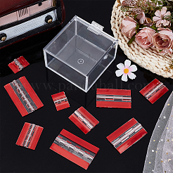 10個 4スタイル アクリル&ステンレススチール 粘着ヒンジ  家具の蝶番  長方形  透明  25~75x35~44x6mm&nbsp;FIND-BC0014-38