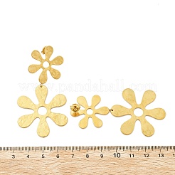 女性用304ステンレススチールダングルスタッドピアス  イオンプレーティング（ip）  14KGP本金メッキ  花  67x34.5mm&nbsp;EJEW-K268-12D-G