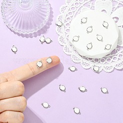 シェグレース真鍮コネクターチャーム  フラットラウンドいリンク  カドミウムフリーと鉛フリー＆ニッケルフリー  プラチナメッキ  12x7x1.5mm  穴：1.2mm&nbsp;XGRQ6H779-895P