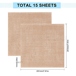 リネン生地  DIY クリスマス結婚式の装飾クラフト用  正方形  淡い茶色  20.1x20.1x0.1cm&nbsp;LS-DIY-WH0419-85