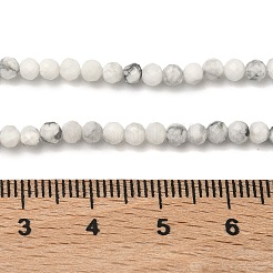 天然石ハウライトビーズ連売り  ラウンド  多面カット  3~3.5mm  穴：0.7mm  約63~66個/連  7.48~7.83''（19~19.9センチメートル）&nbsp;G-B168-A01-3mm