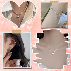 スターリングシルバーペンダント3個925個  丸カン付きのふくらんだハートのチャーム  銀  10x10x5mm  穴：3mm&nbsp;STER-BBC0007-91
