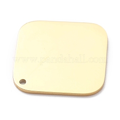 304ステンレスペンダント  空白タグのスタンプ  菱形  ゴールドカラー  22.5x22.5x1mm  穴：1.2mm  対角長さ：22.5mm  辺の長さ：18mm&nbsp;STAS-Y006-05G